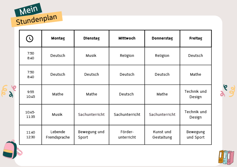 Stundenplan 2025/2026